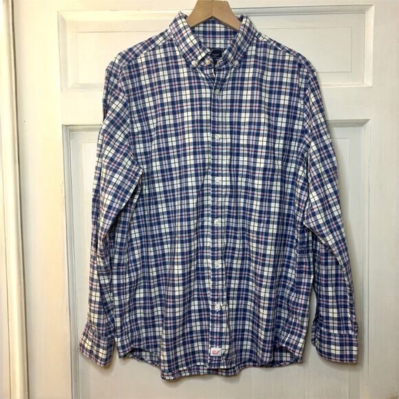 Vineyard Vines Blue Red Plaid Button Down Classic Fit Murray Shirt L - Picture 4 of 6